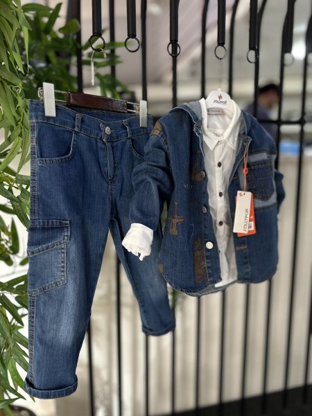 طقم جينز ثلاث قطع