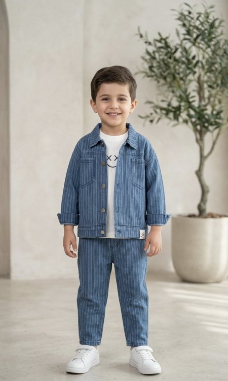 طقم جينز ثلاث قطع